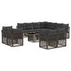 vidaXL Gartensofa-set 12 stk. Grau Poly-Rattan