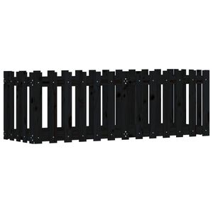 vidaXL Hochbeet Latten-Design Schwarz 150x50x50 cm Massivholz Kiefer