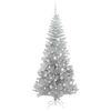 vidaXL Weihnachtsbaum mit 300 LEDs mit St&auml;nder Silber 210 cm PET