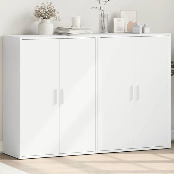 vidaXL Sideboards 2 Stk. Wei&szlig; 60x31x84 cm Holzwerkstoff