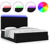 vidaXL Ottoman-Bett mit Matratzen & LEDs Schwarz 180x200 cm Samt