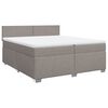 vidaXL Boxspringbett mit Matratze Taupe 200x200 cm Stoff