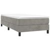 vidaXL Boxspringbett mit Matratze Hellgrau 90x190 cm Samt