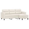 vidaXL 3-Sitzer-Sofa mit Hocker Creme 180 cm Kunstleder