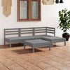 vidaXL 5-tlg. Garten-Lounge-Set Massivholz Kiefer Grau