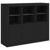 vidaXL Sideboards mit LED-Leuchten 3 Stk. Schwarz Holzwerkstoff
