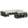 vidaXL Gartensofa-set 13 pcs Schwarz und Cremewei&szlig; Poly-Rattan