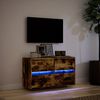 vidaXL TV-Wandschrank mit LED-Beleuchtung Räuchereiche 80x31x45 cm