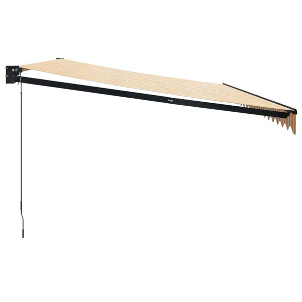 vidaXL Markise Einziehbar Gelb und Wei&szlig; 5x3 m Stoff und Aluminium