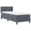 vidaXL Boxspringbett mit Matratze Dunkelgrau 200 x 80 cm Samt