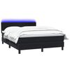 vidaXL Boxspringbett mit Matratze & LED Schwarz 160x220 cm Samt