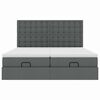 vidaXL Ottoman-Bett mit Matratzen & LEDs Dunkelgrau 200x200 cm Stoff