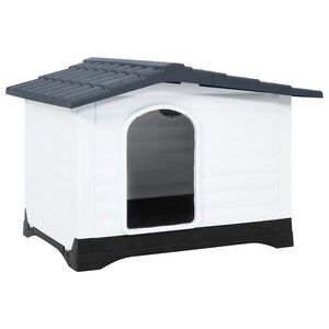 vidaXL Hundeh&uuml;tte Grau 90,5 x 68 x 66 cm Polypropylen