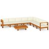 vidaXL 9-teiliges Garten-Lounge-Set mit Kissen 100 x 60 cm Akazienholz