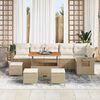 vidaXL Gartensofa-set mit Kissen 12 pcs Beige und Creme Poly-Rattan
