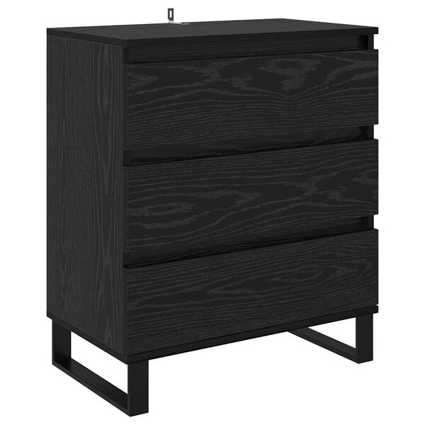 vidaXL Sideboard Schwarz Eichen-Optik 60 x 35 x 70 cm Holzwerkstoff