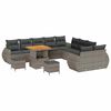 vidaXL Garten-Sofa-Set mit Kissen mit Speicher 13 pcs Grau