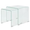 vidaXL Zweiteiliges Satztisch-Set aus geh&auml;rtetem Glas Transparent