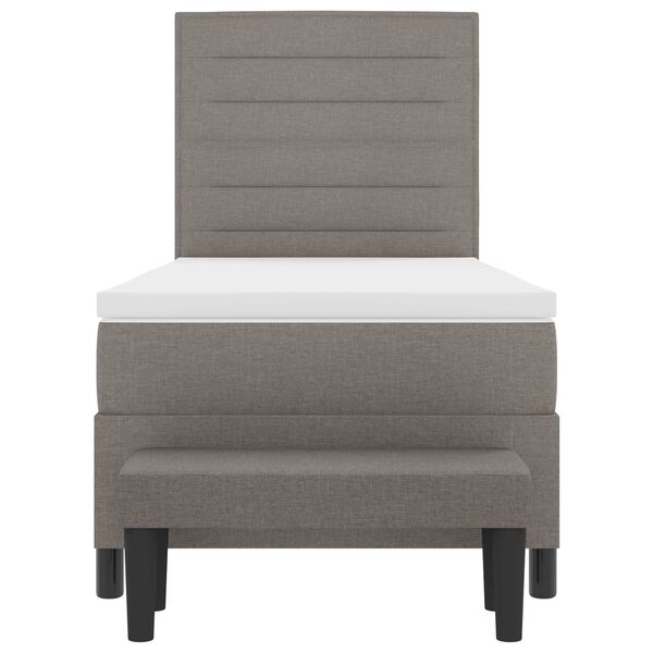 vidaXL Boxspringbett mit Matratze mit Kopfteil Taupe 90 x 190 cm Stoff