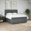 vidaXL Boxspringbett mit Matratze Dunkelgrau 180x200 cm Stoff