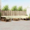 vidaXL Outdoor-Sofagarnitur mit Kissen 11 pcs Natur und Creme