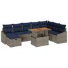 vidaXL Garten-Sofa-Set 9 pcs Grau Poly-Rattan