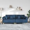 vidaXL Sofa mit Kissen 3 pcs Blau Stoff