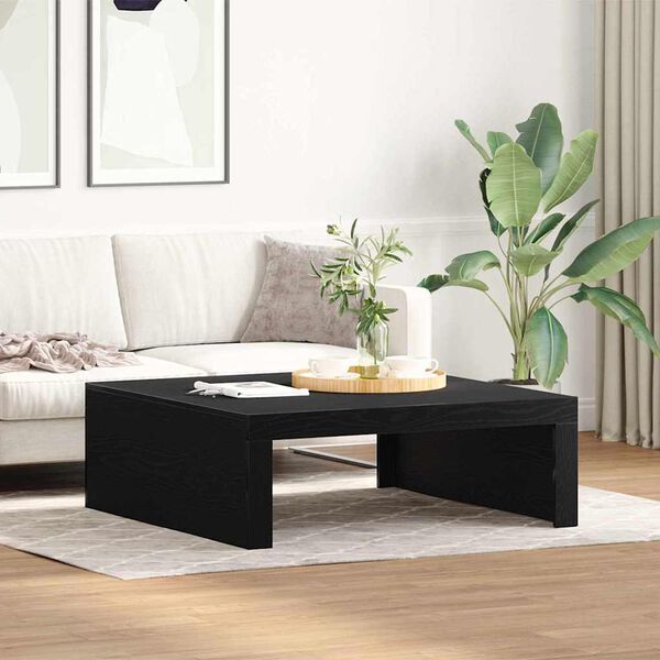 vidaXL Couchtisch Schwarz Eichen-Optik 100 x 100 x 35 cm Holzwerkstoff