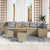 vidaXL Garten-Sofa-Set mit Kissen 9 pcs Beige und Hellgrau