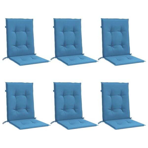vidaXL Niedriglehner-Auflagen 6 Stk. Melange Blau 100x50x4 cm Stoff