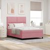 vidaXL Boxspringbett mit Matratze mit Kopfteil Rosa 160 x 200 cm Stoff