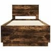 vidaXL Bettrahmen Ger&auml;ucherte Eiche 70 x 190 cm Holzwerkstoff