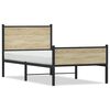 vidaXL Metallbett ohne Matratze Sonoma-Eiche 100x190 cm