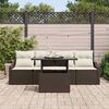 vidaXL Garten-Sofa-Set mit Speicher 5 pcs Braun Poly Rattan