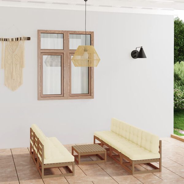 vidaXL 8-tlg. Garten-Lounge-Set mit Kissen Kiefer Massivholz