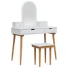 vidaXL Schminktisch-Set FAUSKE 5 stk. Wei&szlig; 100 x 50 x 143 cm