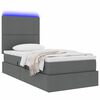 vidaXL Bett mit Stauraum und LED Dunkelgrau 90 x 200 cm Polyester