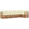 vidaXL Sofagarnituren 6 pcs Natur und Creme Massivholz Akazie