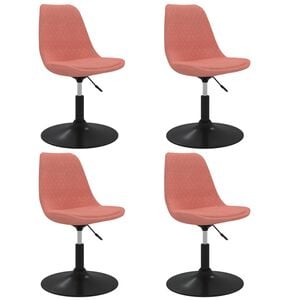 vidaXL Esszimmerst&uuml;hle 4 Stk. Drehbar Rosa Samt
