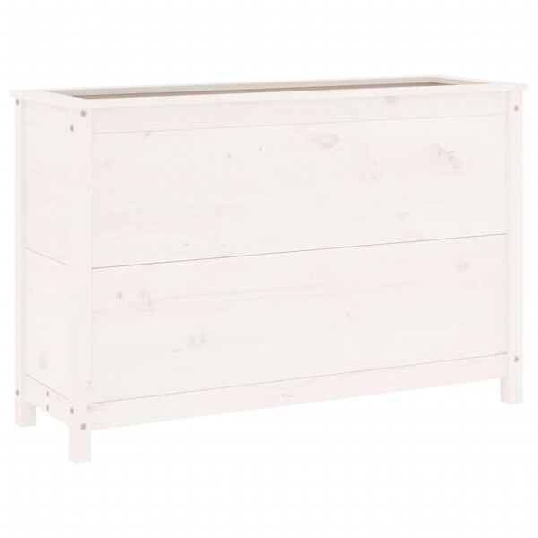 vidaXL Hochbeet Wei&szlig; 119,5x40x78 cm Massivholz Kiefer