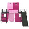 vidaXL Kinder-Etagenbett Schwarz und Pink 79,5 x 200 cm Metall