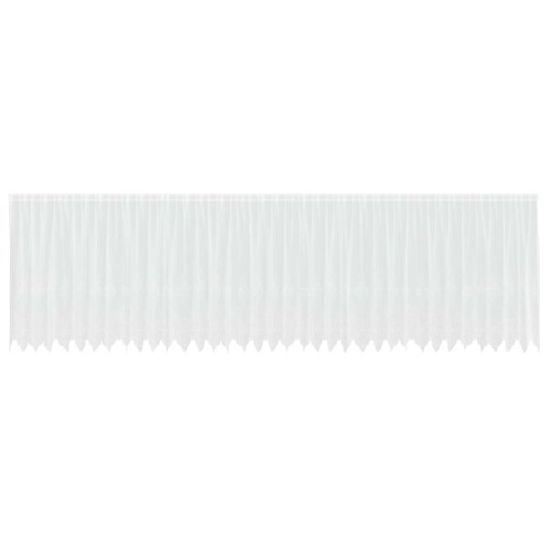 vidaXL Spitzenvorhang mit Vorh&auml;ngen Floral Wei&szlig; 140x900cm Polyester