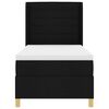 vidaXL Boxspringbett mit LED-Lichtleisten Schwarz 90 x 190 cm Stoff