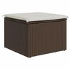 vidaXL Gartenhocker mit Kissen Braun 55x55x37 cm Poly Rattan