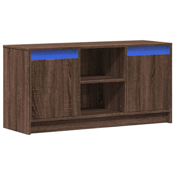 vidaXL TV-Schrank mit LED-Beleuchtung Braun Eichen-Optik 100x34x50 cm