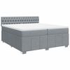 vidaXL Boxspringbett mit Matratze Hellgrau 200x200 cm Stoff