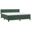 vidaXL Boxspringbett mit Matratze Dunkelgr&uuml;n 160x200 cm Samt