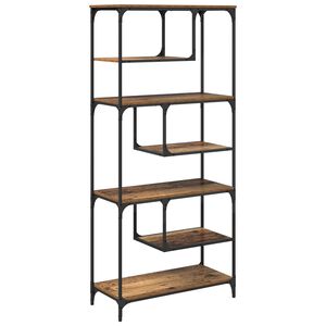 vidaXL B&uuml;cherregal 6 Ebenen 81 x 36 x 176 cm Holzwerkstoff Altholz