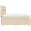vidaXL Boxspringbett mit Matratze Creme 200x200 cm Stoff