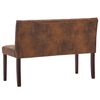 vidaXL Sitzbank 120 cm Braun Wildleder-Optik